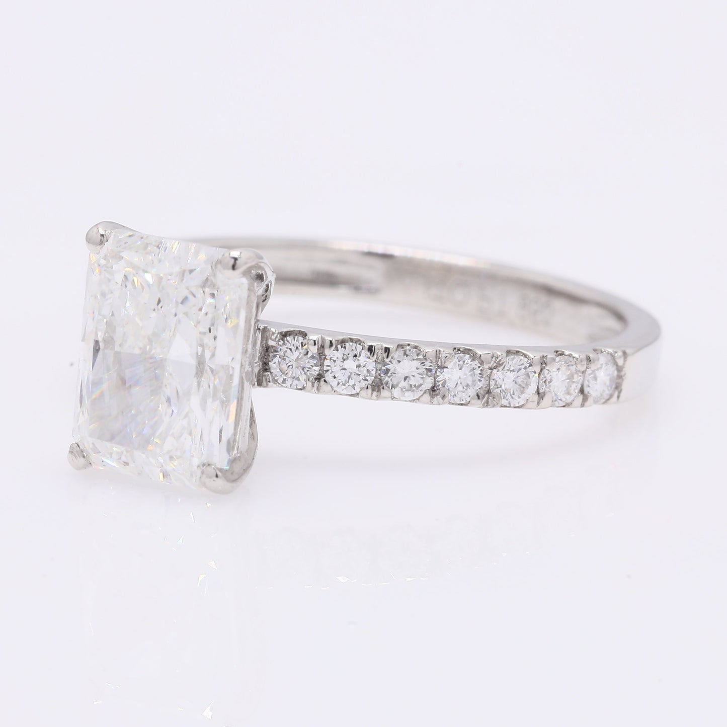 2.22 Ct Cut Cornere Rectangular Modifie Brilliant Lab Grown Diamond 950 Platinum Ring
