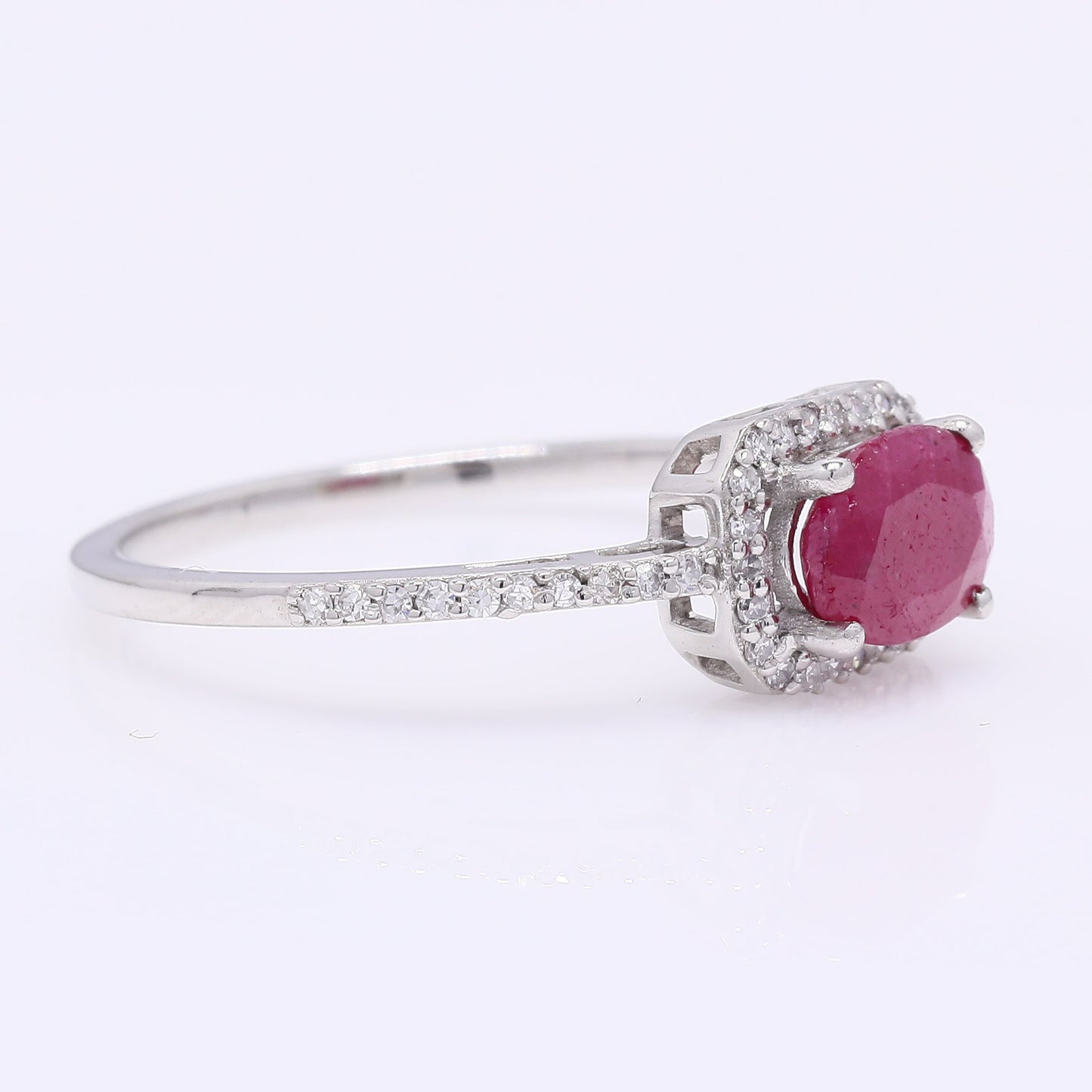 1.10 Ct Oval Mixed Cut Natural Ruby 950 Platinum Ring