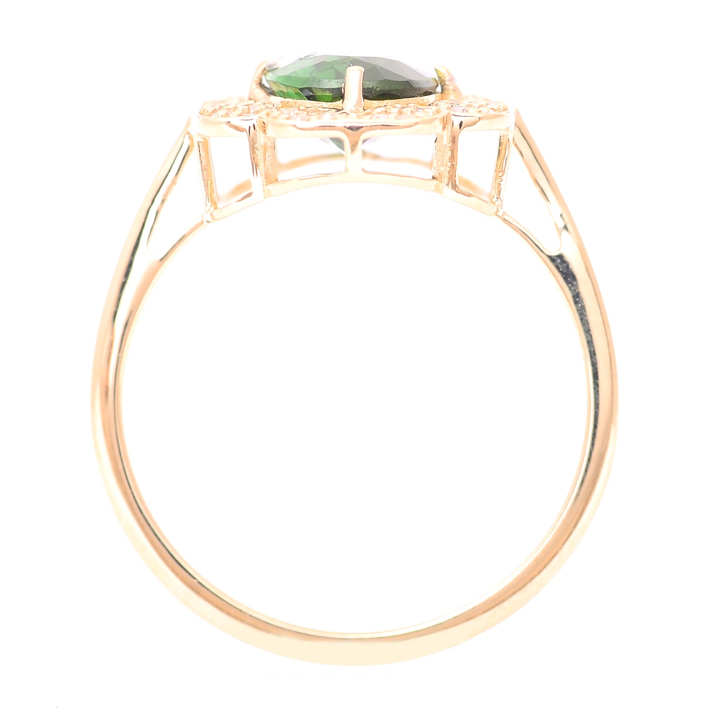1.93 Ct Oval Mixed Cut Natural Tourmaline 14K Gold Ring