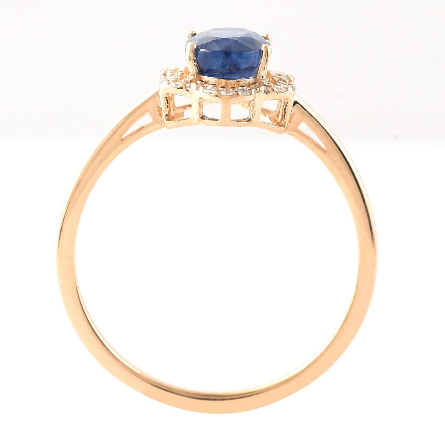 1.57 Ct Oval Mixed Cut Natural Sapphire 14K Gold Ring