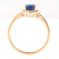 1.57 Ct Oval Mixed Cut Natural Sapphire 14K Gold Ring