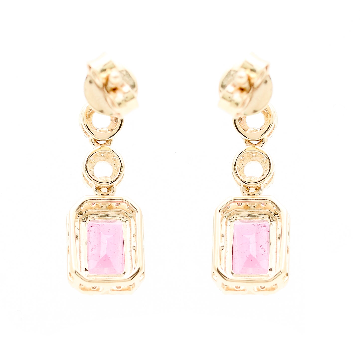 1.36 Ct Octagon Natural Tourmaline 14K Gold Earrings