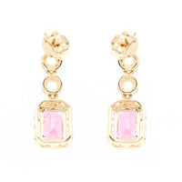 1.36 Ct Octagon Natural Tourmaline 14K Gold Earrings