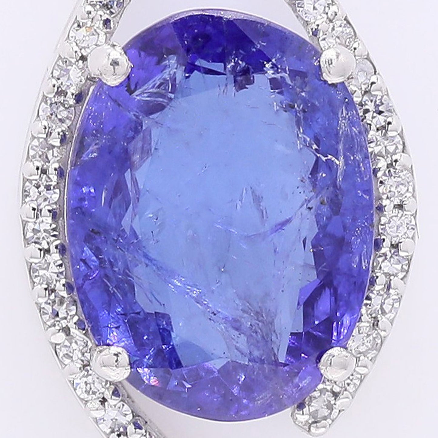 2.88 Ct Oval Cabochon Cut Natural Tanzanite 950 Platinum Pendant