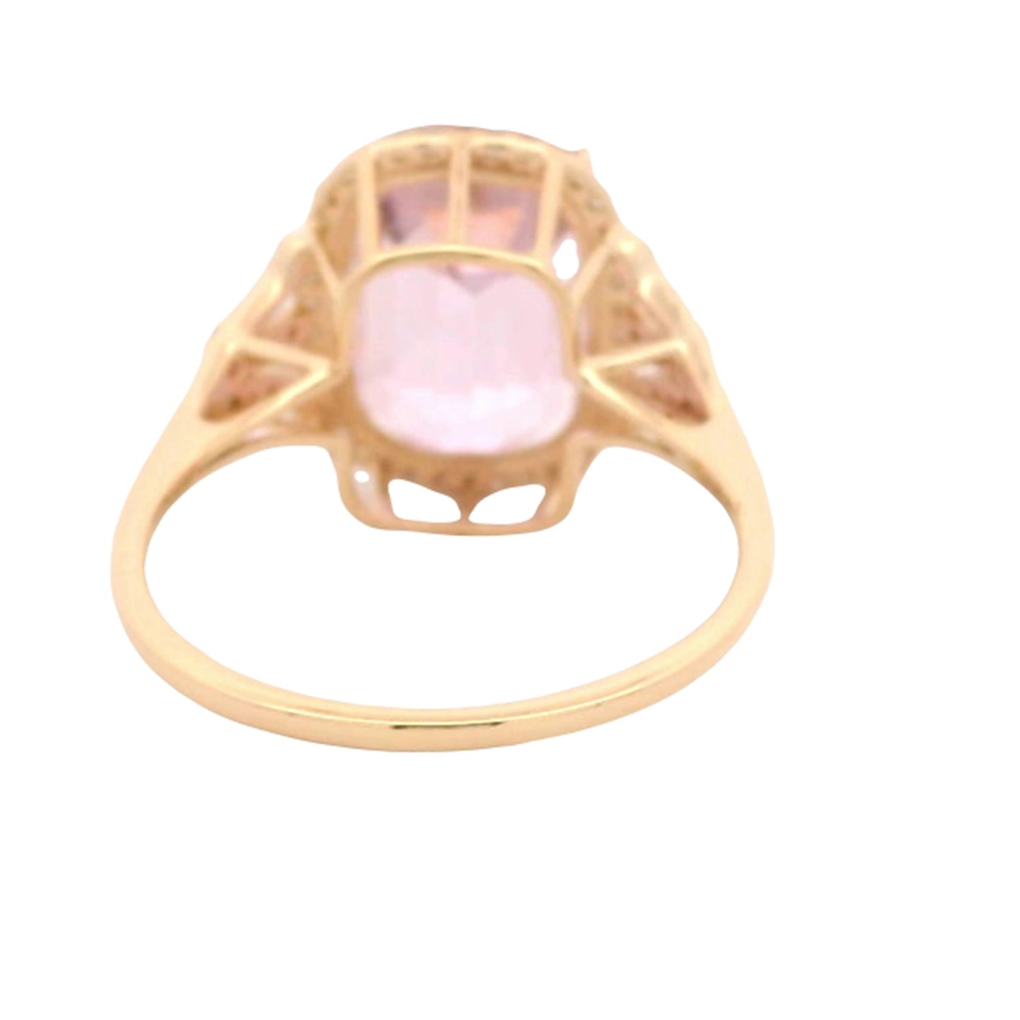 7.36 Ct Cushion Kunzite 14K Gold Ring