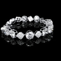 29.34 Ct Round Lab Grown Diamond 14K Gold Bracelet