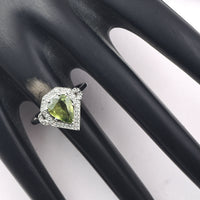 1.96 Ct Pear Mixed Cut Natural Green Sapphire 950 Platinum Ring