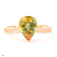 2.56 Ct Pear Mixed Cut Natural Tanzanite 14K Gold Ring
