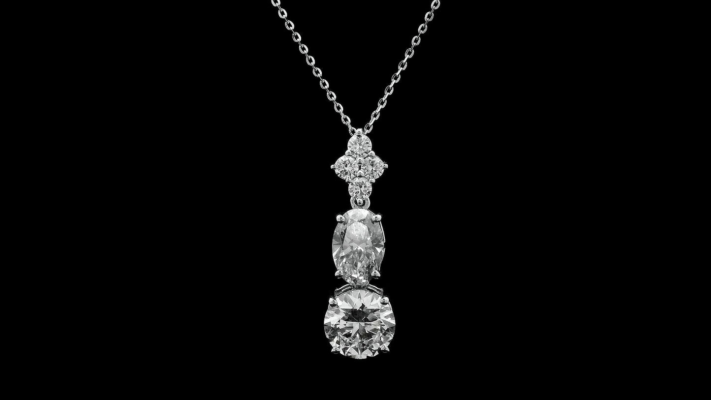 2.99 Carats Lab Grown Diamond 14K Gold Pendant