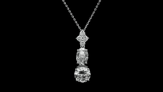 2.99 Carats Lab Grown Diamond 14K Gold Pendant