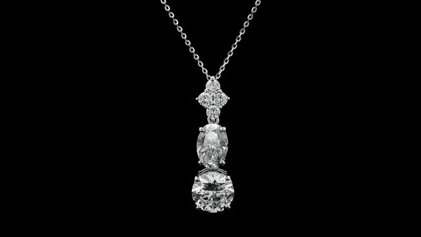 2.99 Carats Lab Grown Diamond 14K Gold Pendant