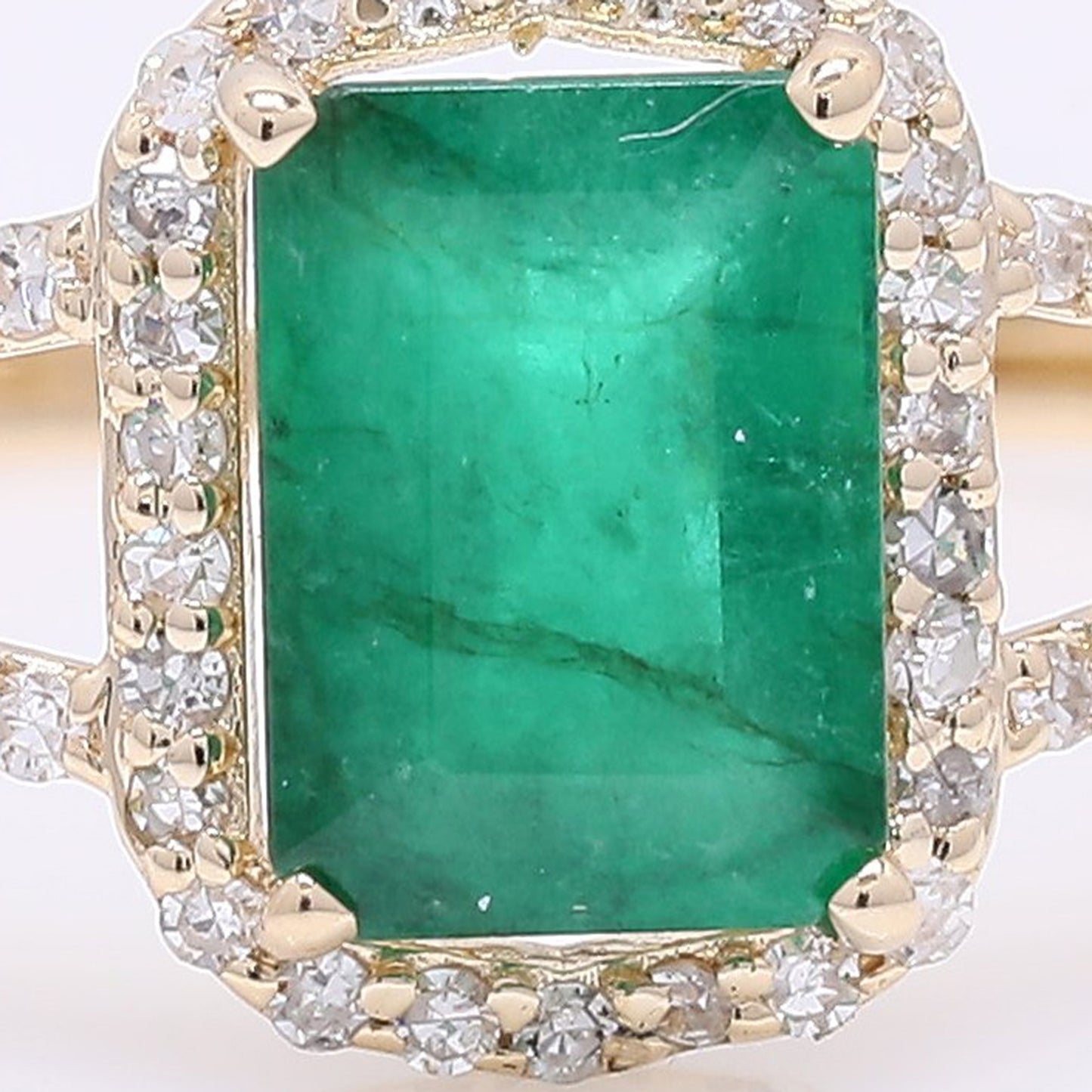 1.15 Ct Octagon Step Cut Natural Emerald 14K Gold Ring