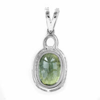 3.02 Ct Oval Mixed Cut Natural Green Sapphire 950 Platinum Pendant