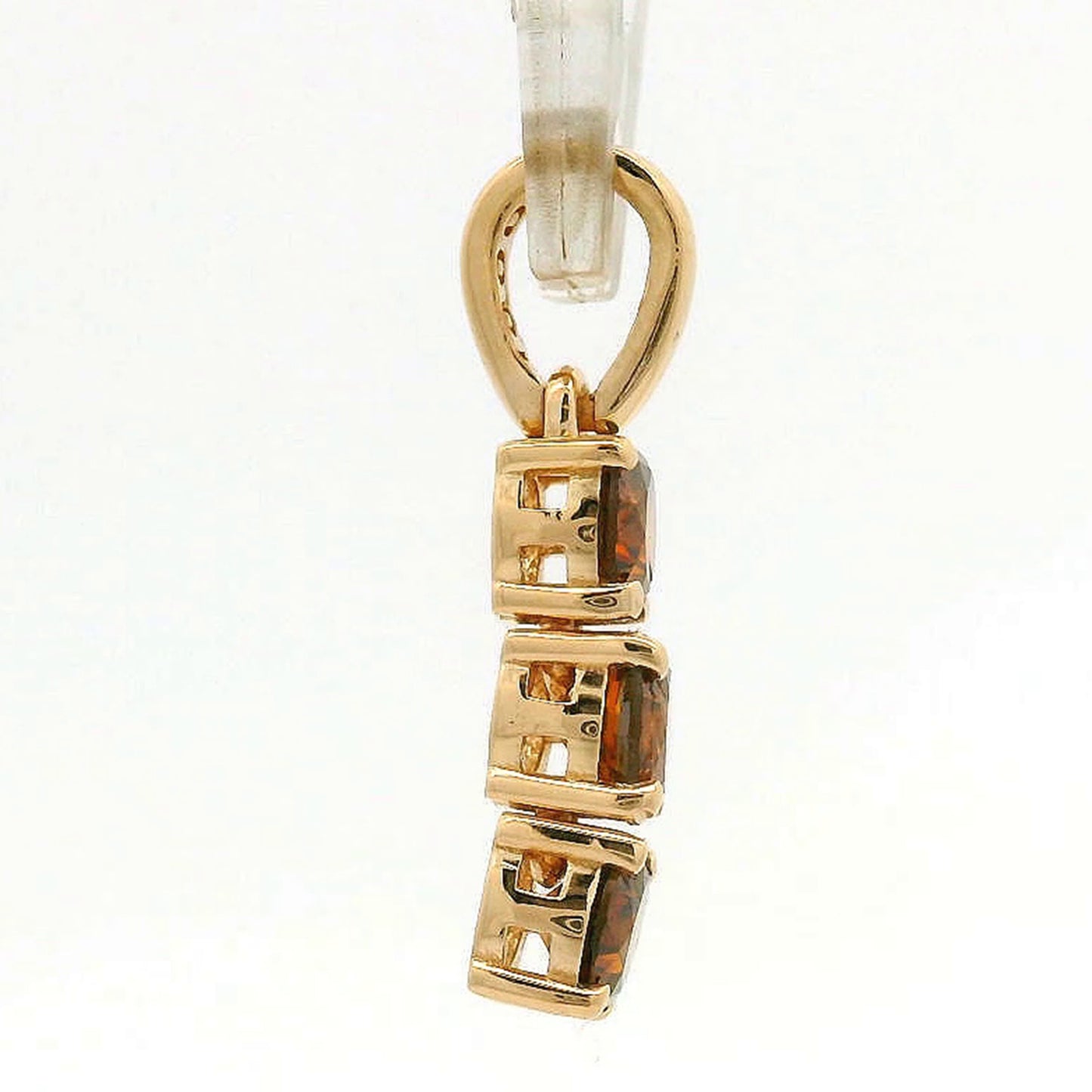 0.56 Ct Round Red Diamond 14K Gold Pendant