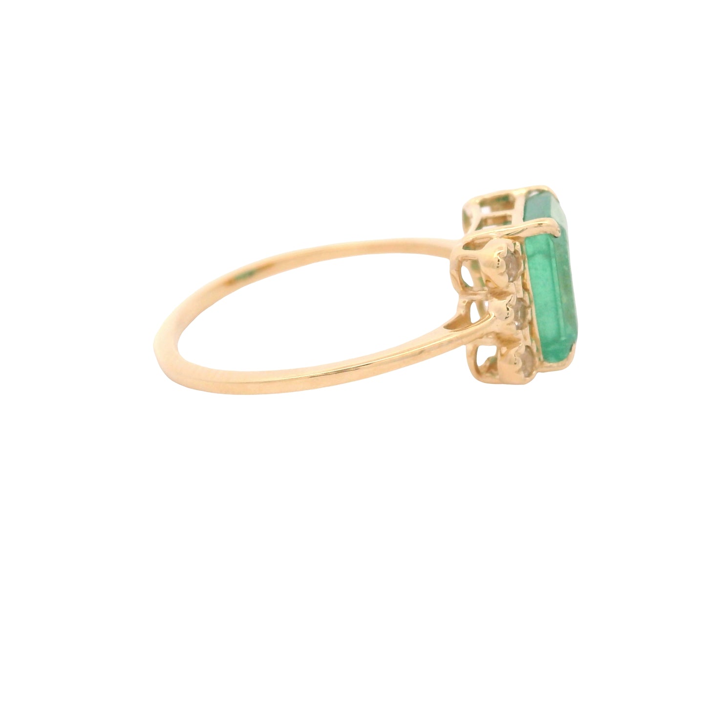 1.84 Ct Octagon Emerald 14K Gold Ring