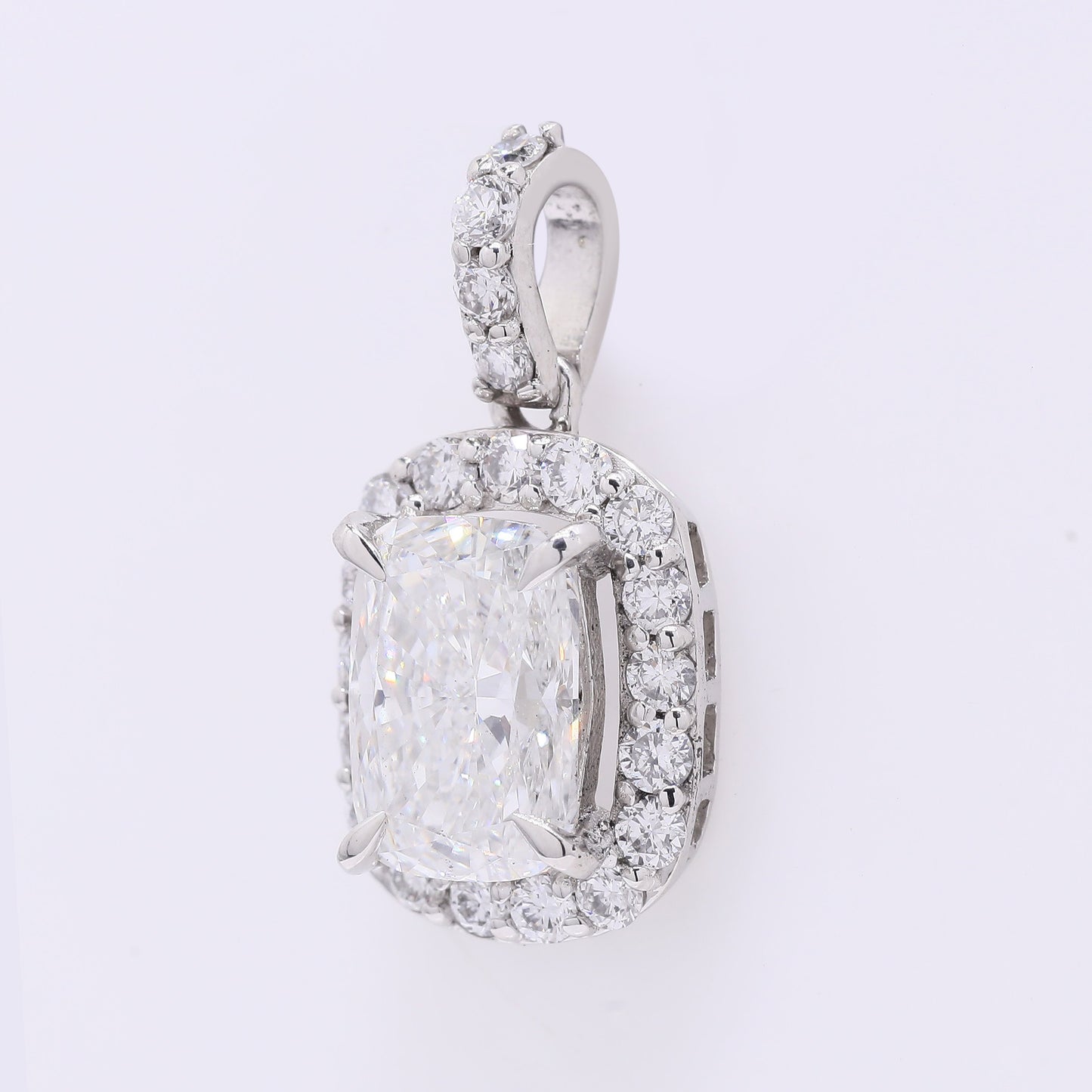 2.43 Ct Cushion Modified Brilliant Lab Grown Diamond 950 Platinum Pendant
