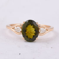 1.97 Ct Oval Natural Tourmaline 14K Gold Ring