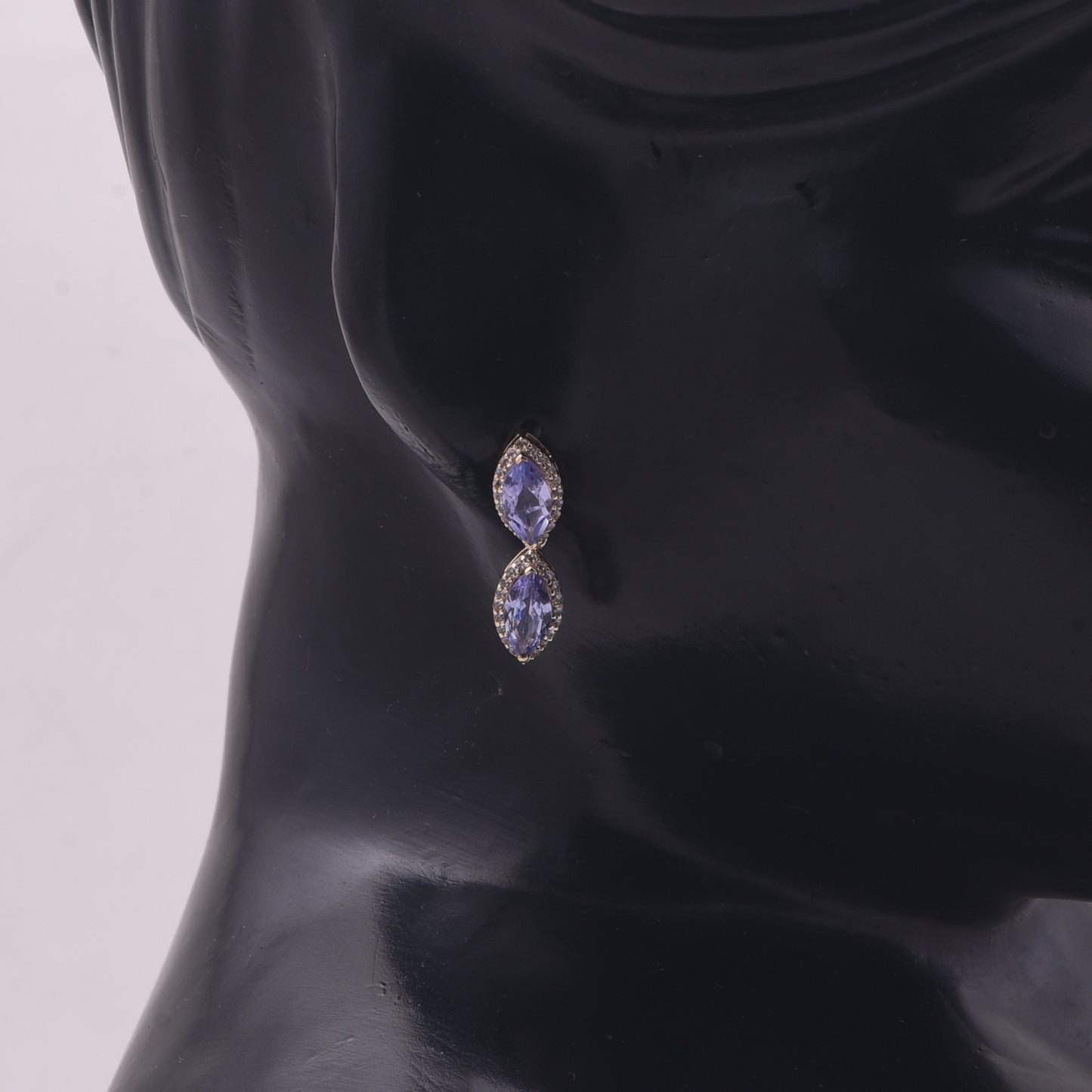 2.34 Ct Marquise Tanzanite 9K Gold Earrings