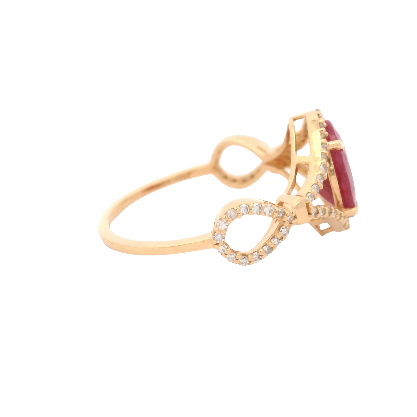 2.04 Ct Oval Mixed Cut Natural Corundum Ruby 14K Gold Ring