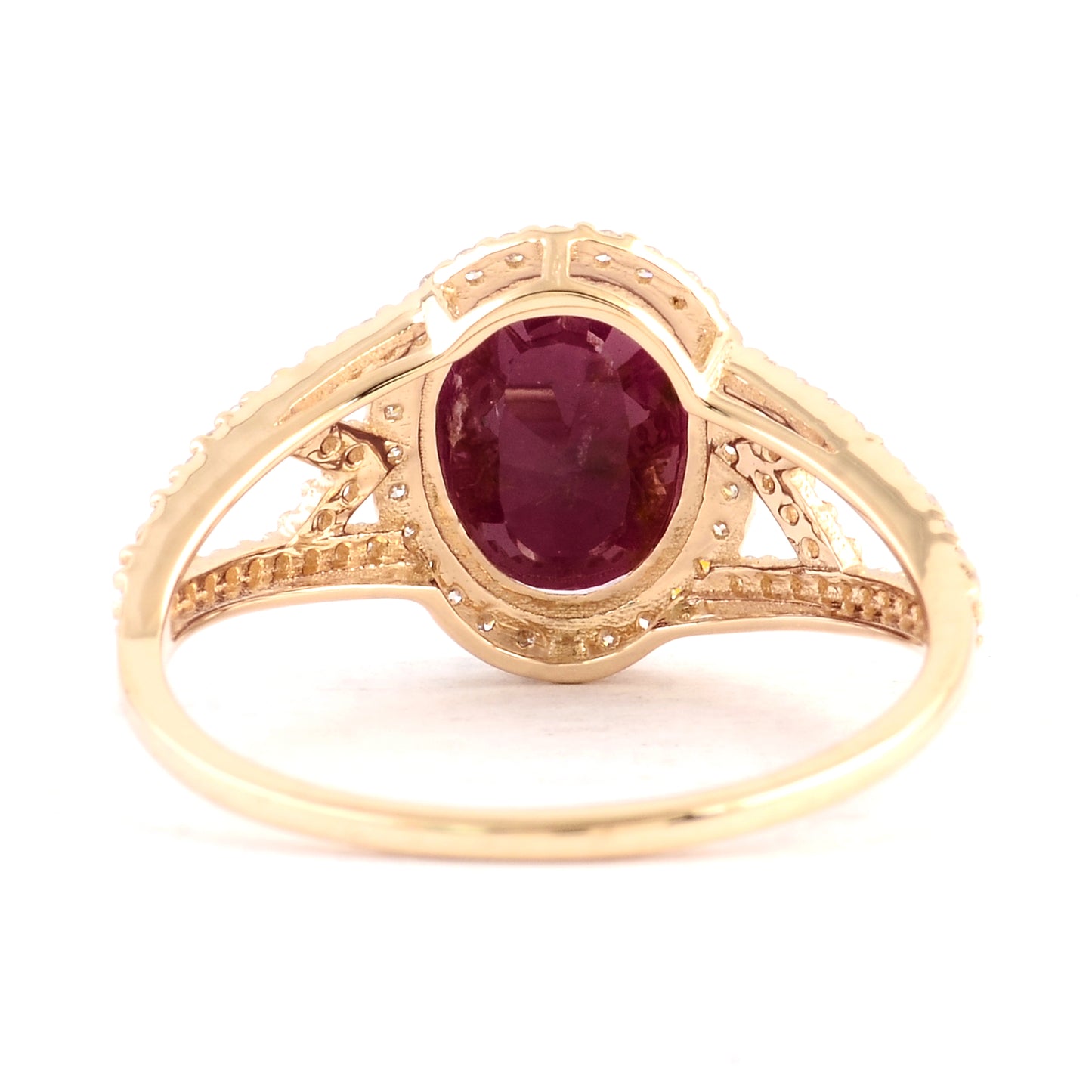 2.77 Ct Oval Mixed Cut Natural Corundum Ruby 14K Gold Ring
