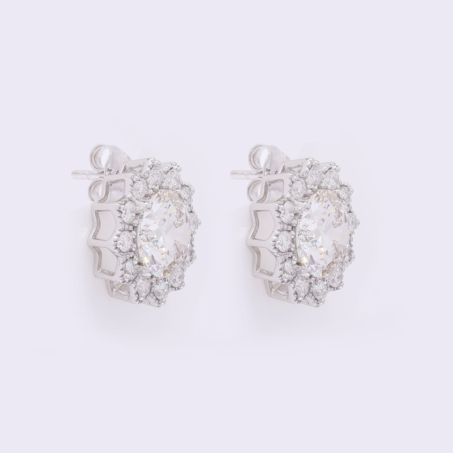 3.85 Carats Lab Grown Diamond 14K Gold Earrings