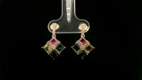 3.00 Ct Square Tourmaline 14K Gold Earrings