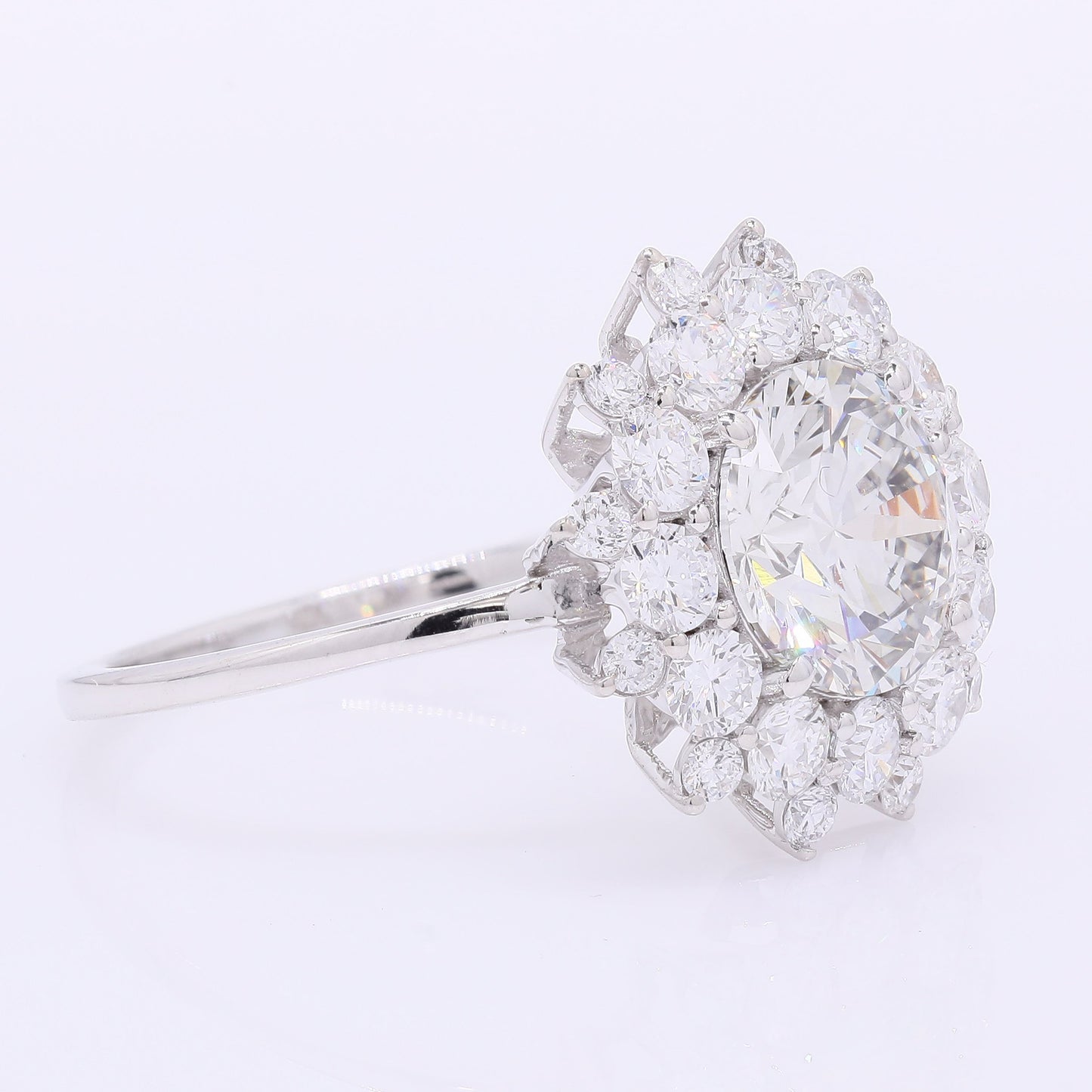 3.14 Carats Lab Grown Diamond 14K Gold Ring