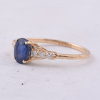 1.25 Ct Oval Natural Sapphire 14K Gold Ring