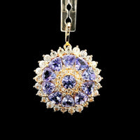 2.58 Ct Round Tanzanite 14K Gold Pendant