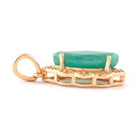 1.99 Ct Marquise Mixed Cut Natural Emerald 14K Gold Pendant