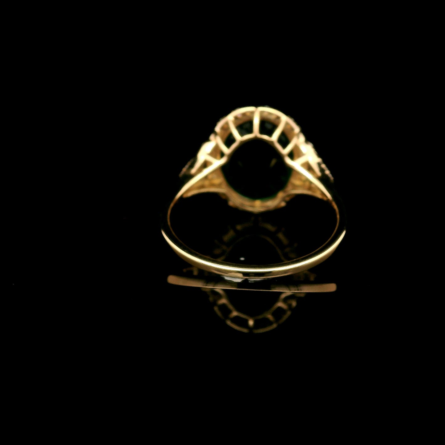 3.69 Ct Oval Mixed Cut Lab Grown Emerald 14K Gold Ring