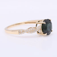 2.51 Ct Round Mixed Cut Natural Sapphire 14K Gold Ring