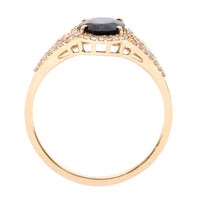 1.54 Ct Oval Natural Sapphire 14K Gold Ring