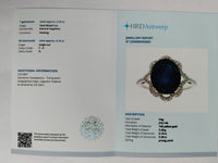 5.58 Ct Oval Mixed Cut Natural Sapphire 14K Gold Ring
