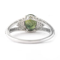 1.85 Ct Oval Mixed Cut Natural Green Sapphire 950 Platinum Ring