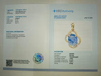 2.72 Ct Oval Cabochon Cut Natural Tanzanite 14K Gold Pendant
