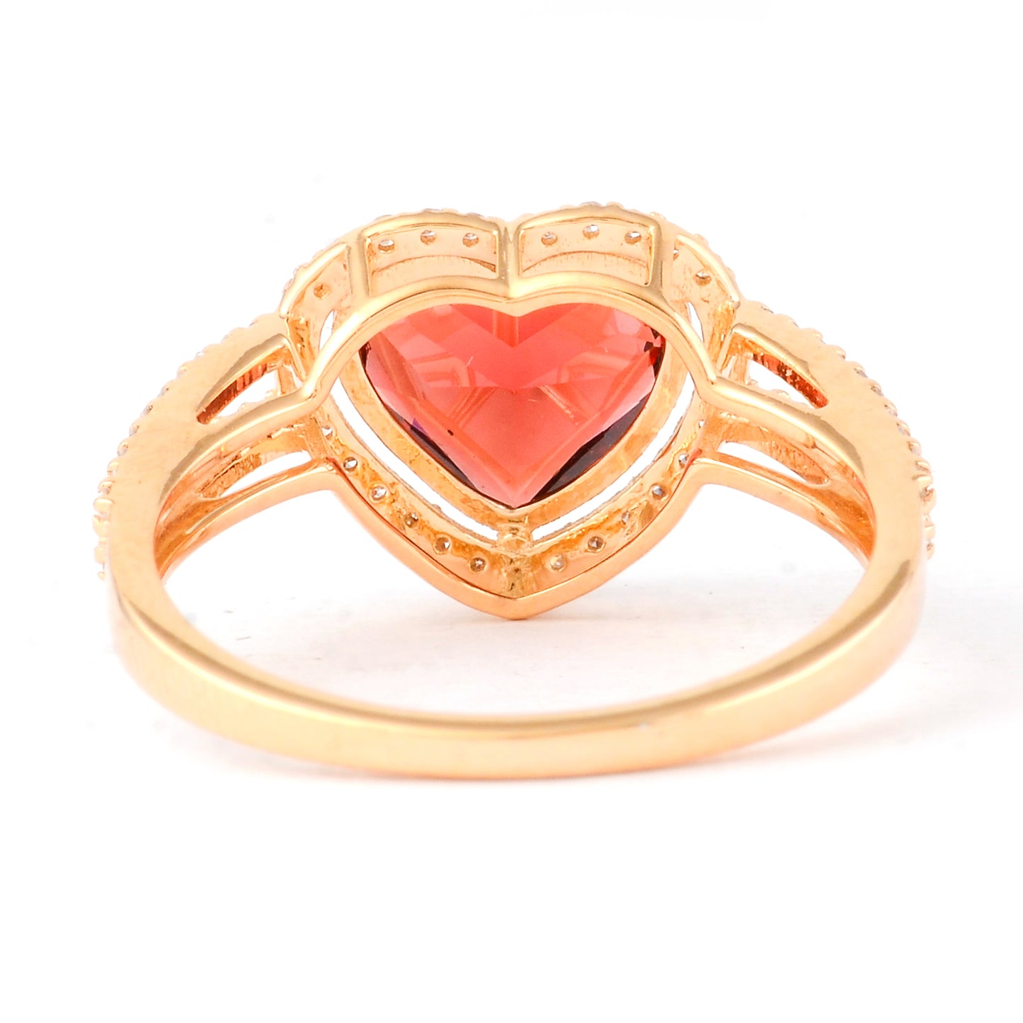 2.35 Ct Heart Mixed Cut Natural Garnet 14K Gold Ring