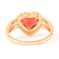 2.35 Ct Heart Mixed Cut Natural Garnet 14K Gold Ring