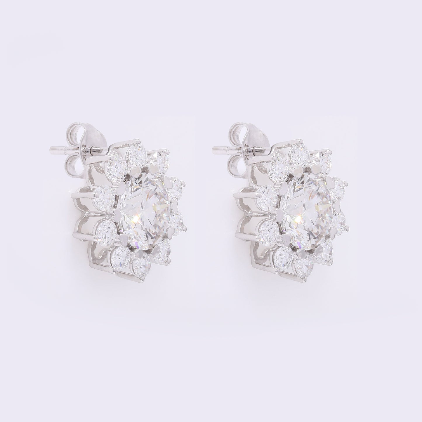 4.41 Carats Lab Grown Diamond 14K Gold Earrings