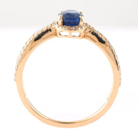 1.42 Ct Oval Mixed Cut Natural Sapphire 14K Gold Ring