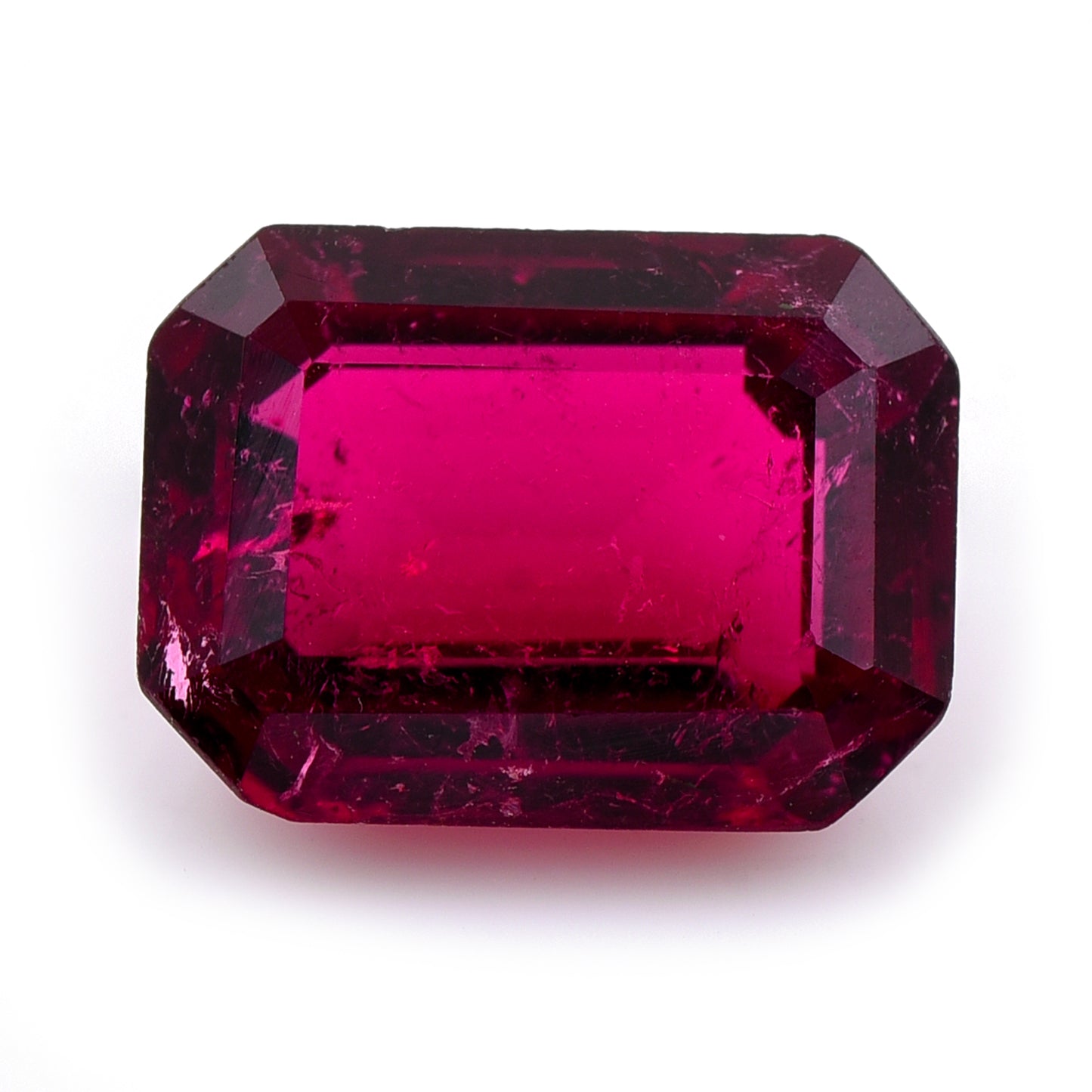2.76 Natural Tourmaline Rubellite Emerald Cut Gemstone