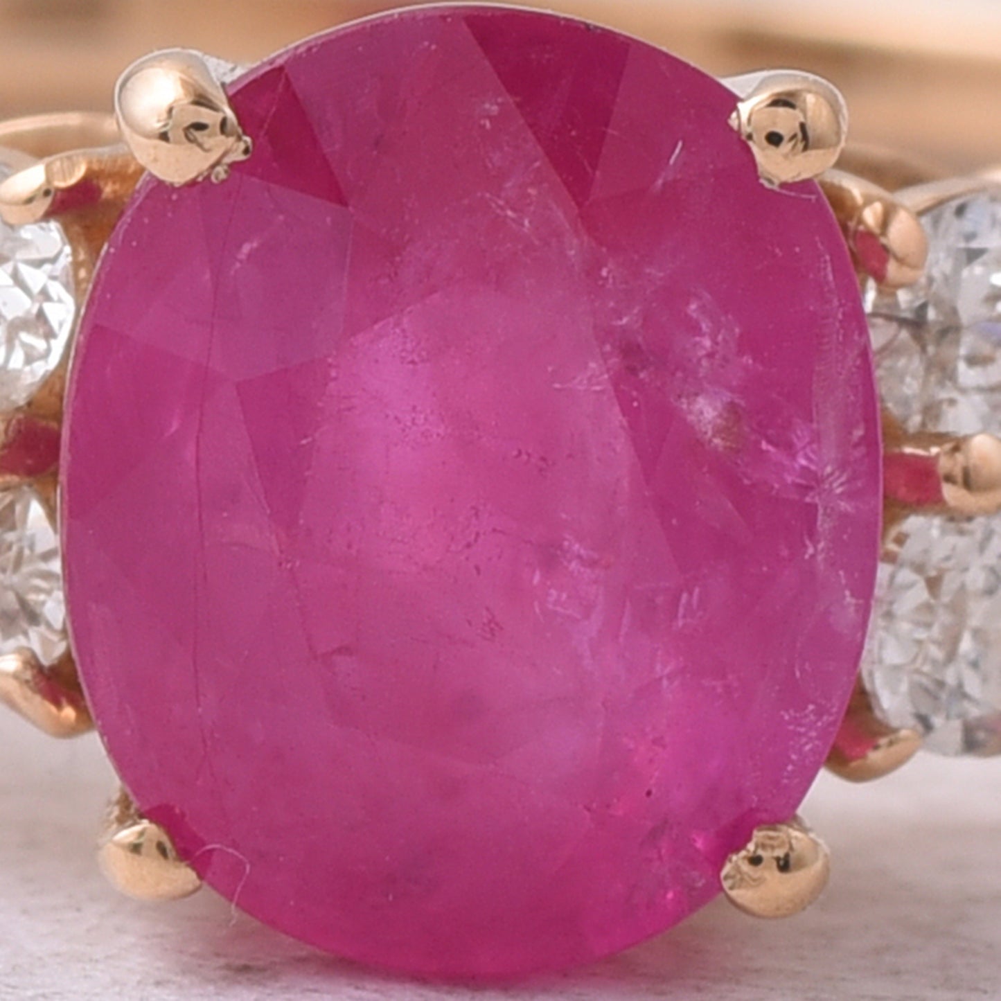 2.03 Ct Oval Mixed Cut Natural Ruby 14K Gold Ring