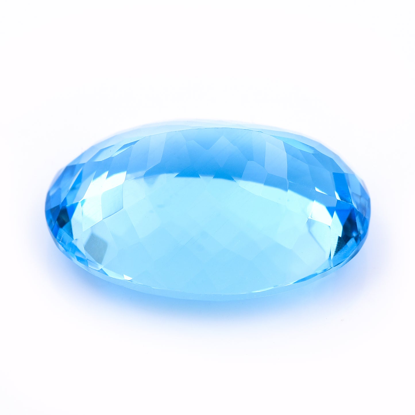 31.77 Natural Blue Topaz Oval Mixed Cut Gemstone
