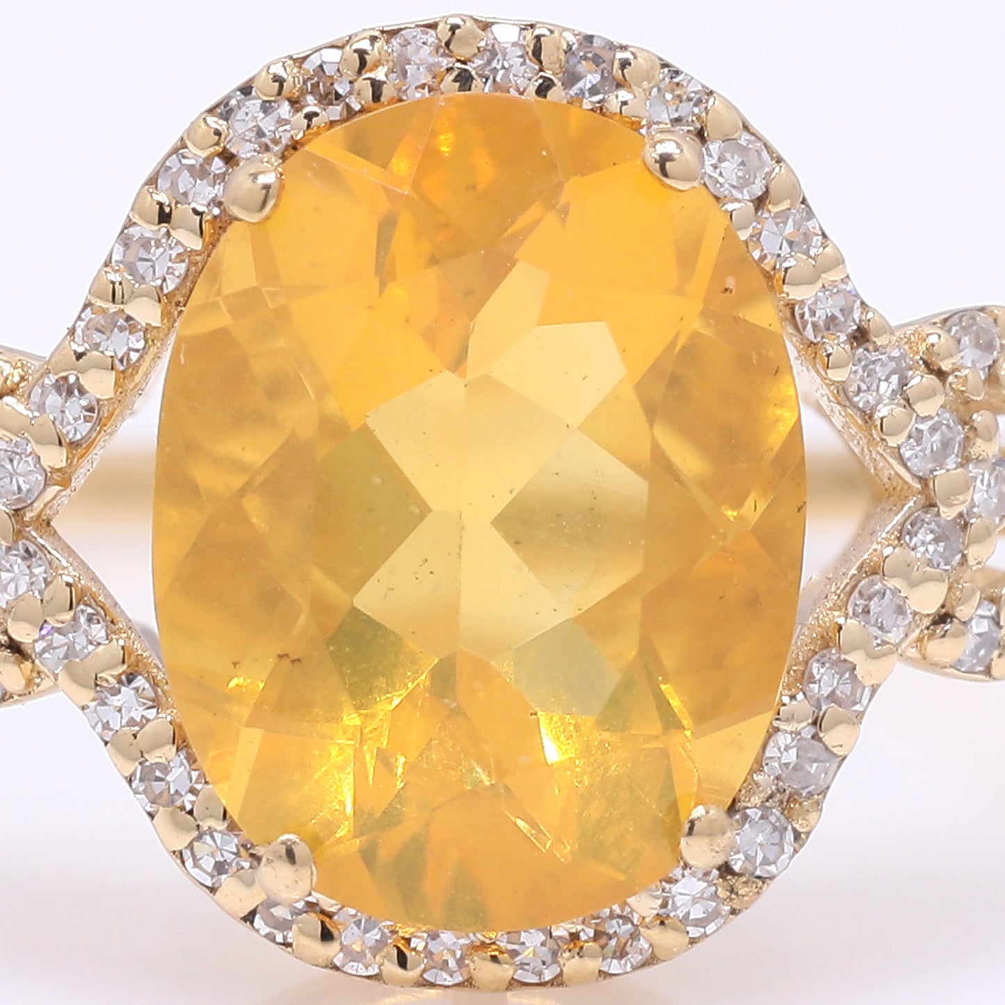 1.86 Ct Oval Mixed Cut Natural Fire Opal 14K Gold Ring