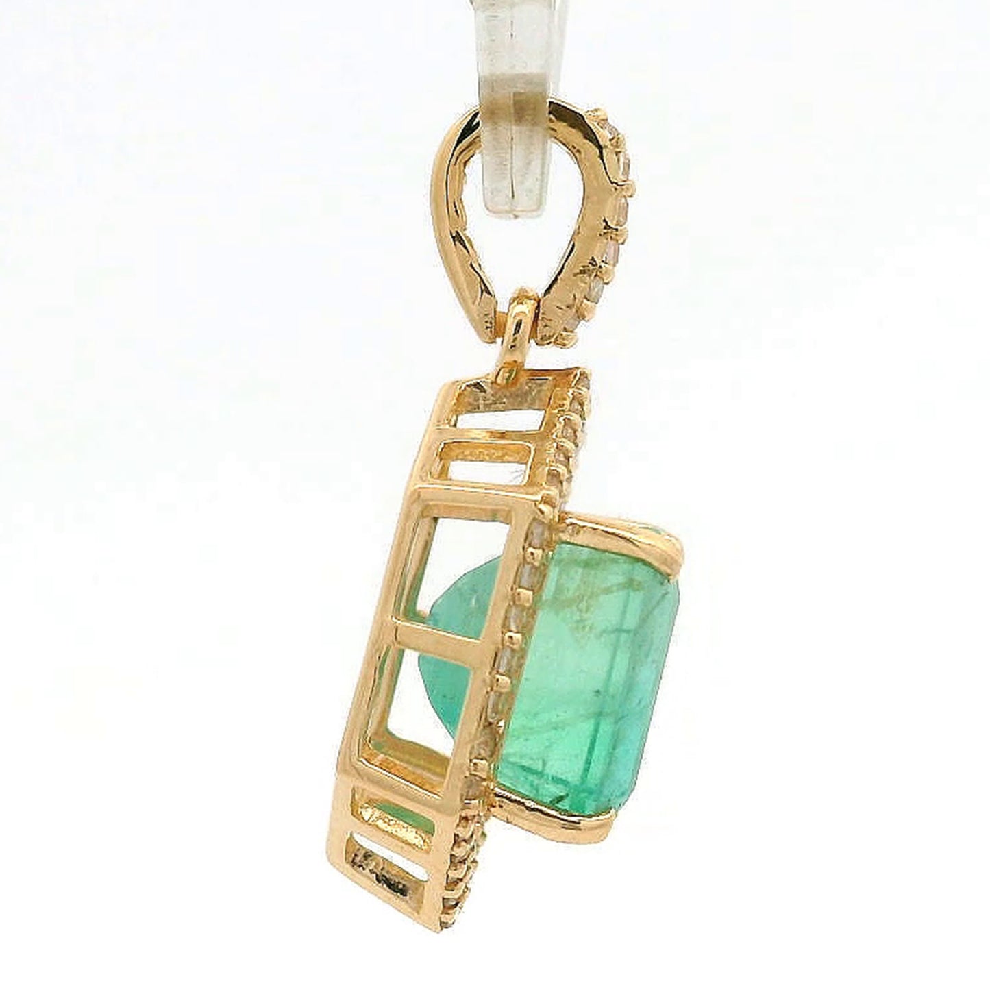 2.25 Ct Octagon Emerald 14K Gold Pendant