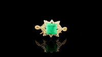 1.15 Ct Square Emerald 9K Gold Ring