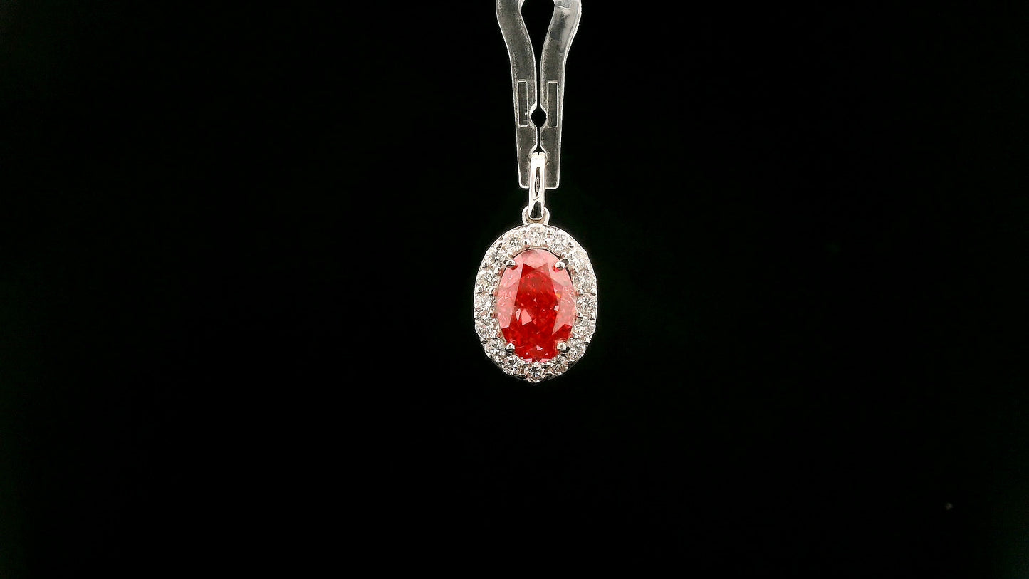 2.41 Carats Pink Lab Grown Diamond 14K Gold Pendant