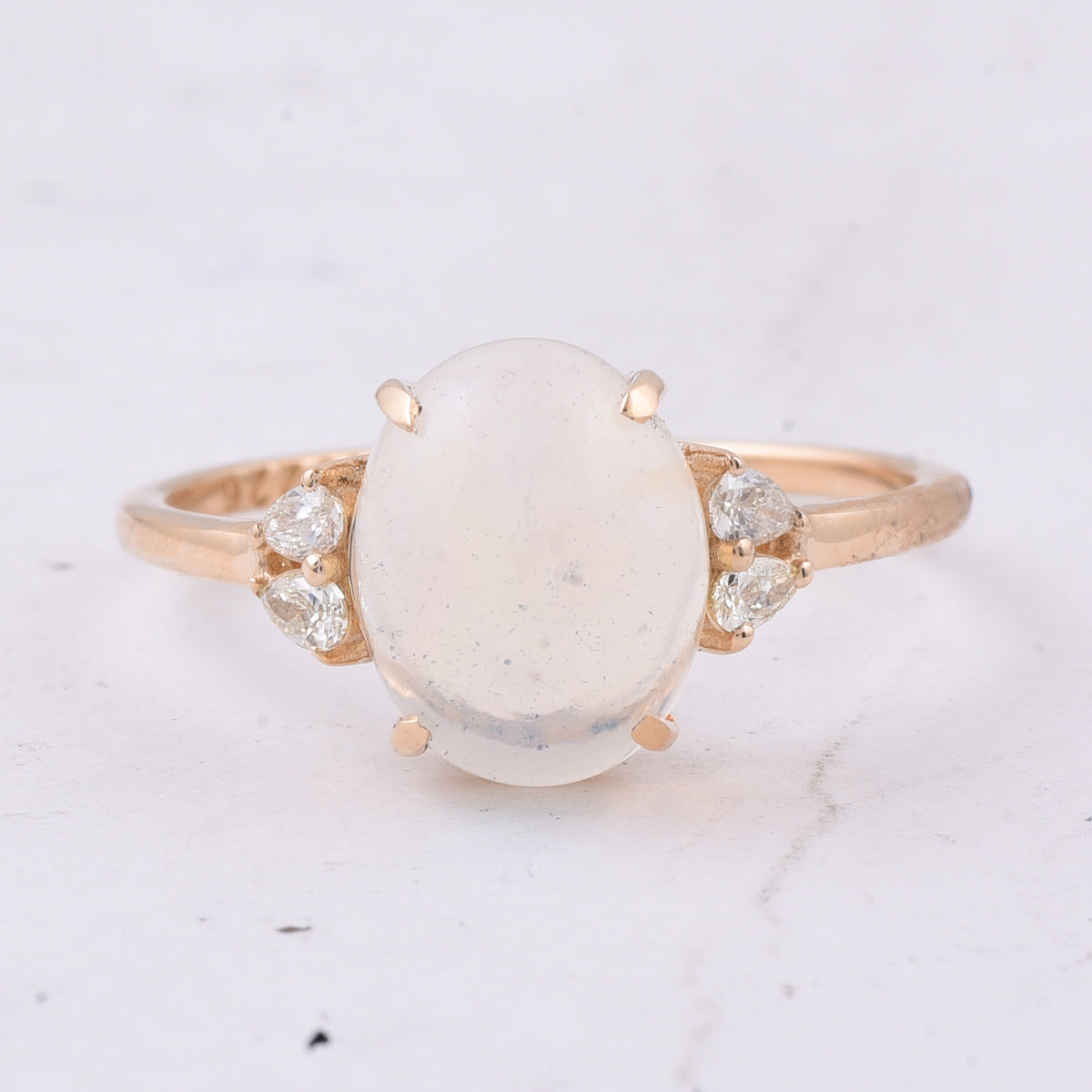 1.81 Ct Oval Cabochon Cut Natural Opal 14K Gold Ring