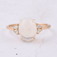 1.81 Ct Oval Cabochon Cut Natural Opal 14K Gold Ring