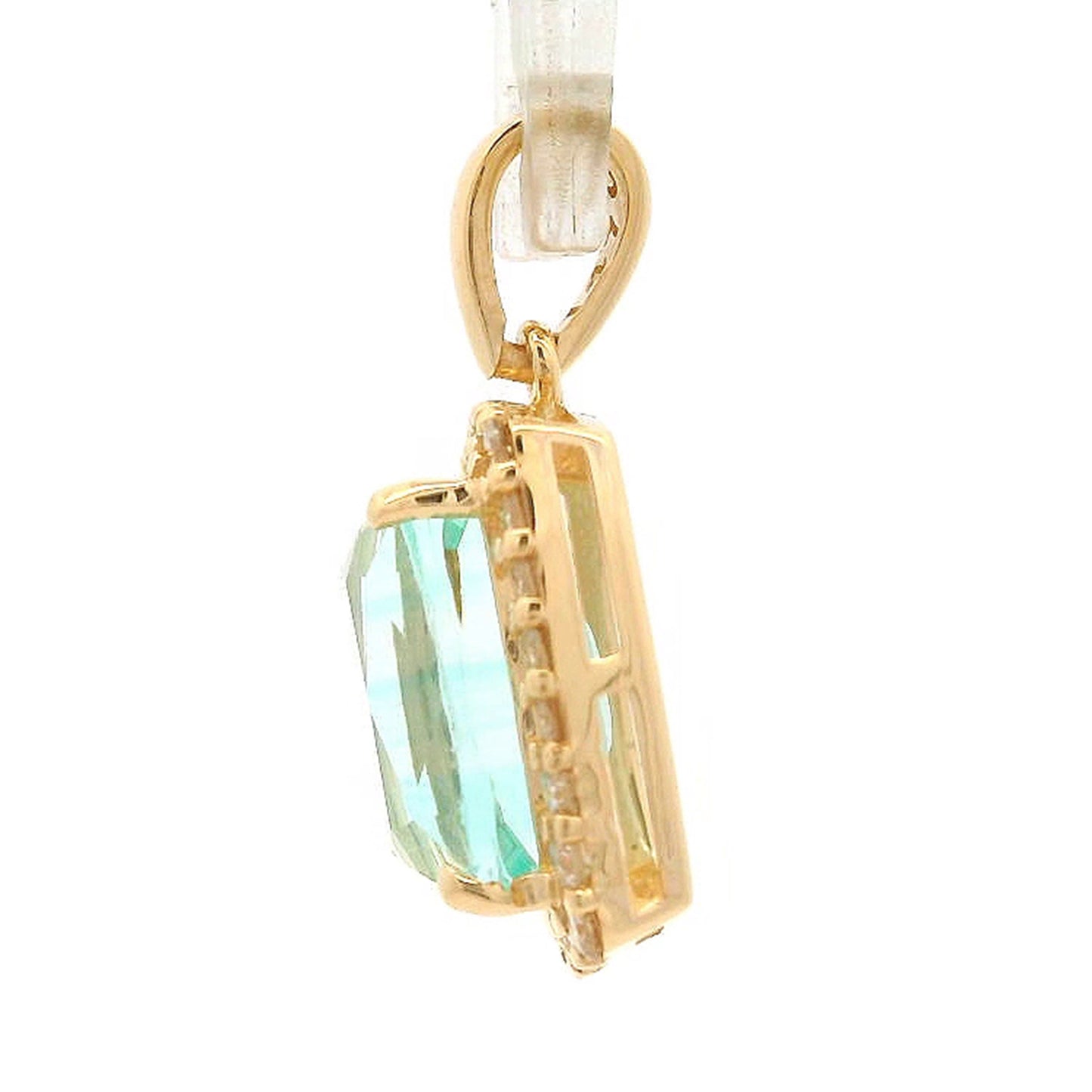 2.35 Ct Cushion Emerald 14K Gold Pendant